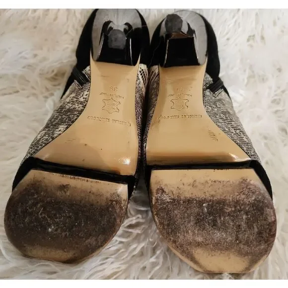 Nicholas Kirkwood Black and Cream Patterned Heels Size 8 - Picture 4 of 9